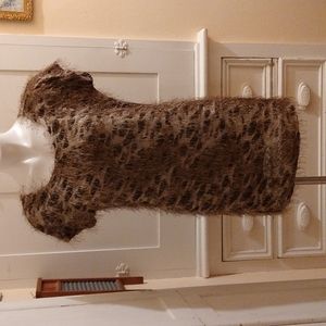 Isle Apparel fuzzy animal print dress Sz S